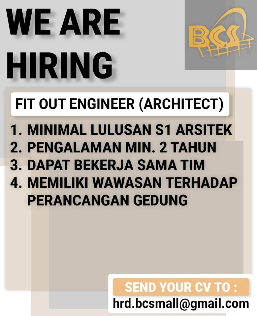 Fit Out Engineer (Architect)
