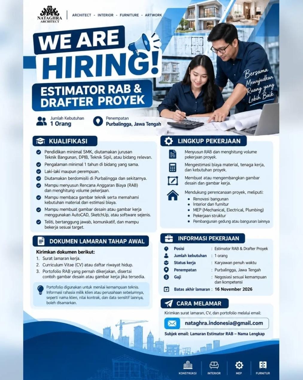 Estimator RAB & Drafter Proyek